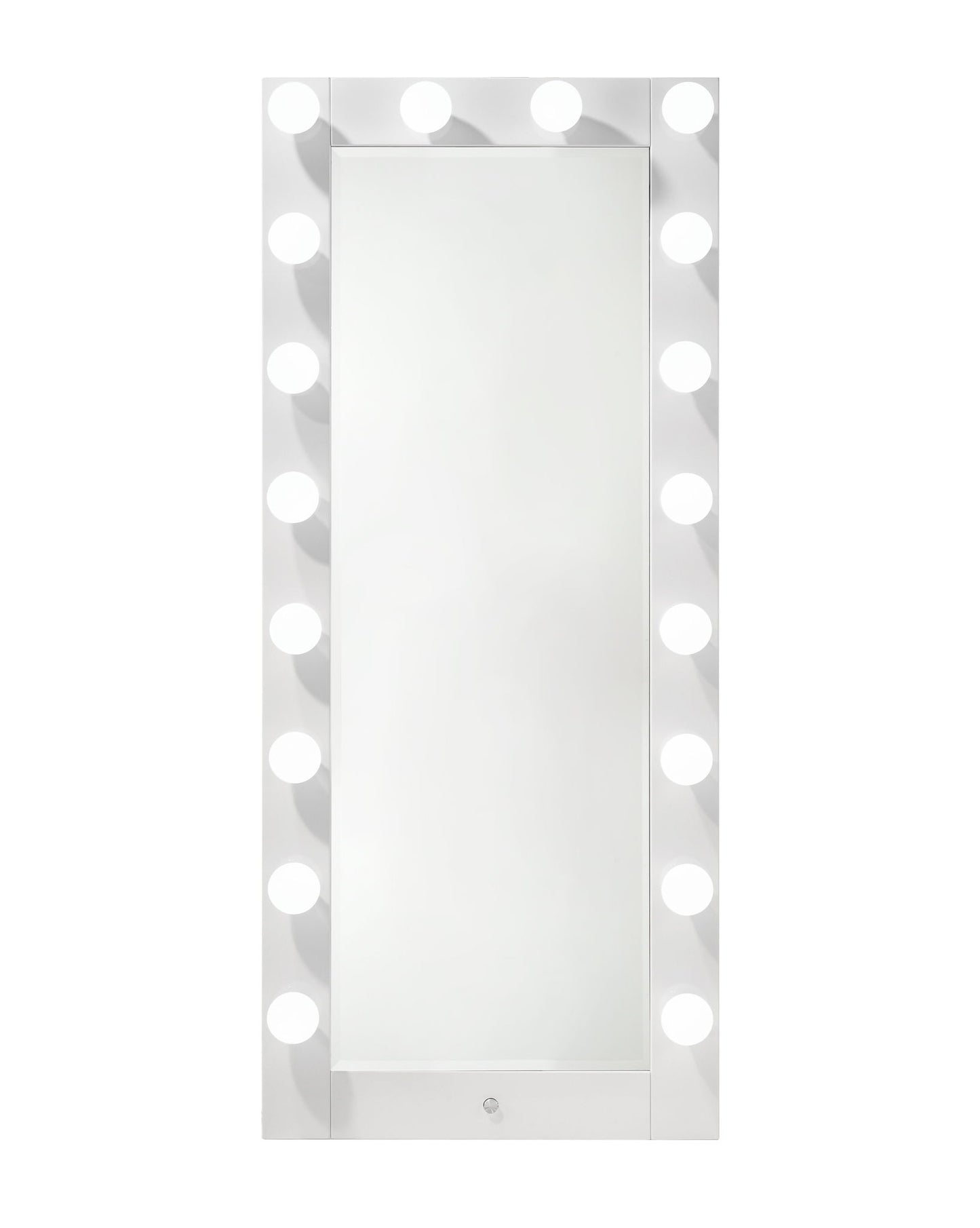 Luxo - Tall Lighted Drawer Vanity Mirror - White