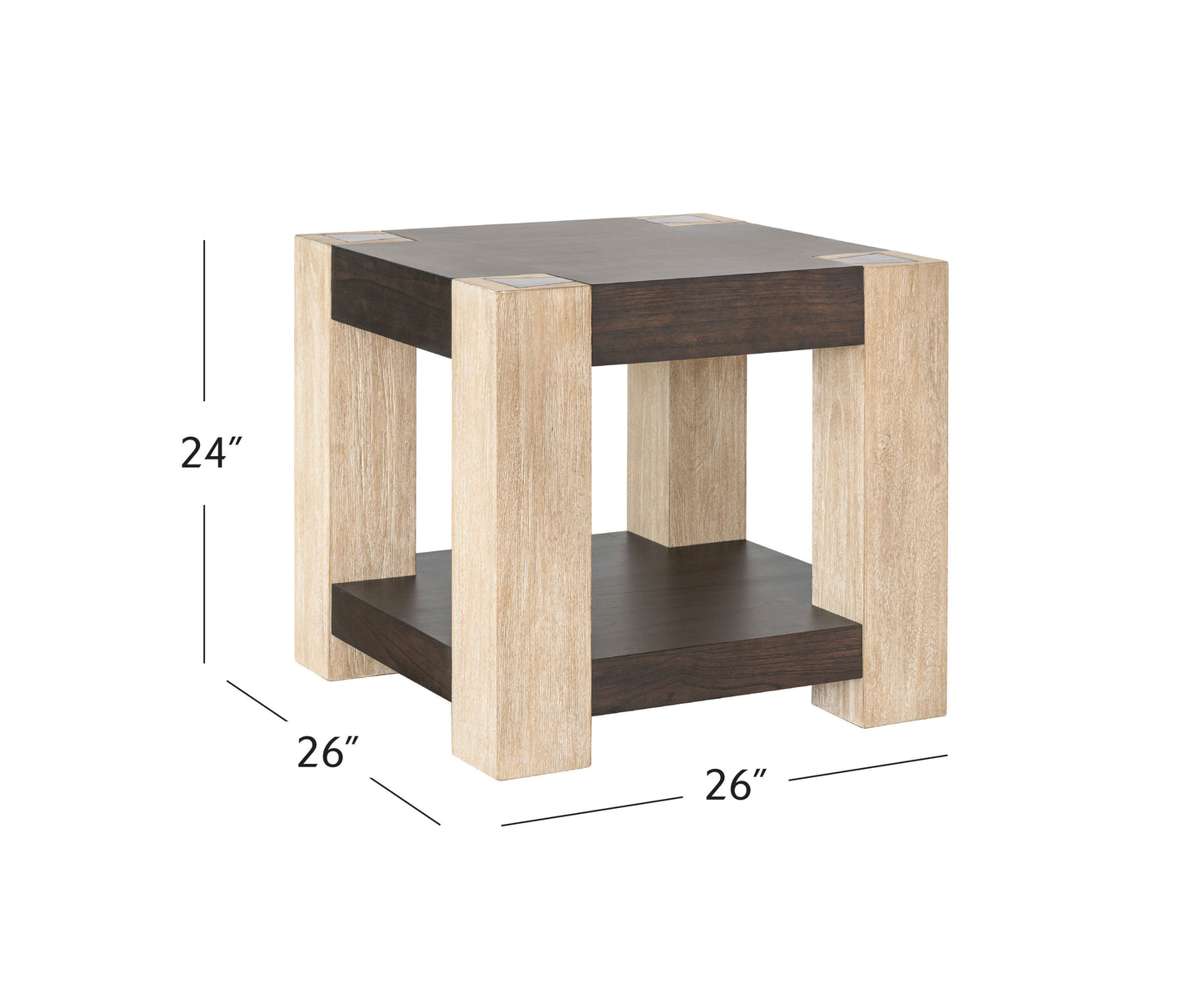 Harmony - End Table - Carbon Mindi / Blonde Acacia