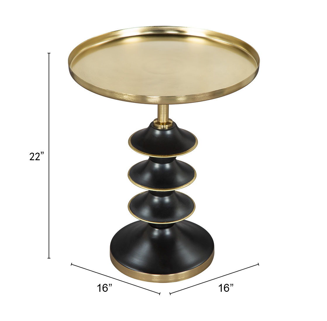 Donahue - Side Table - Gold / Black