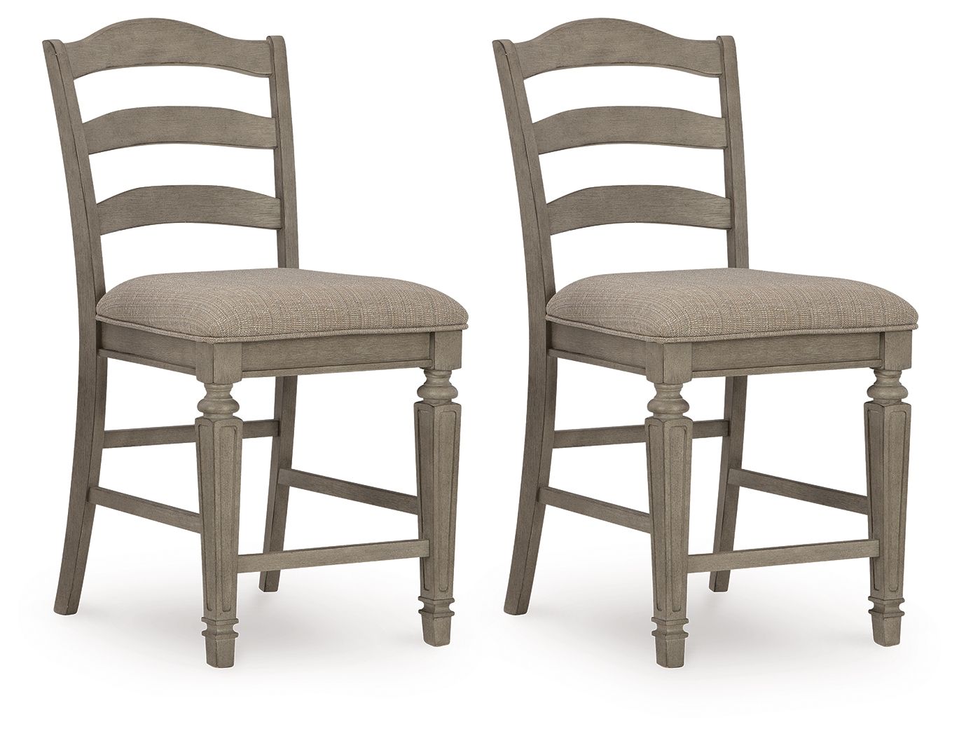 Lodenbay - Antique Gray - Upholstered Barstool (Set of 2)