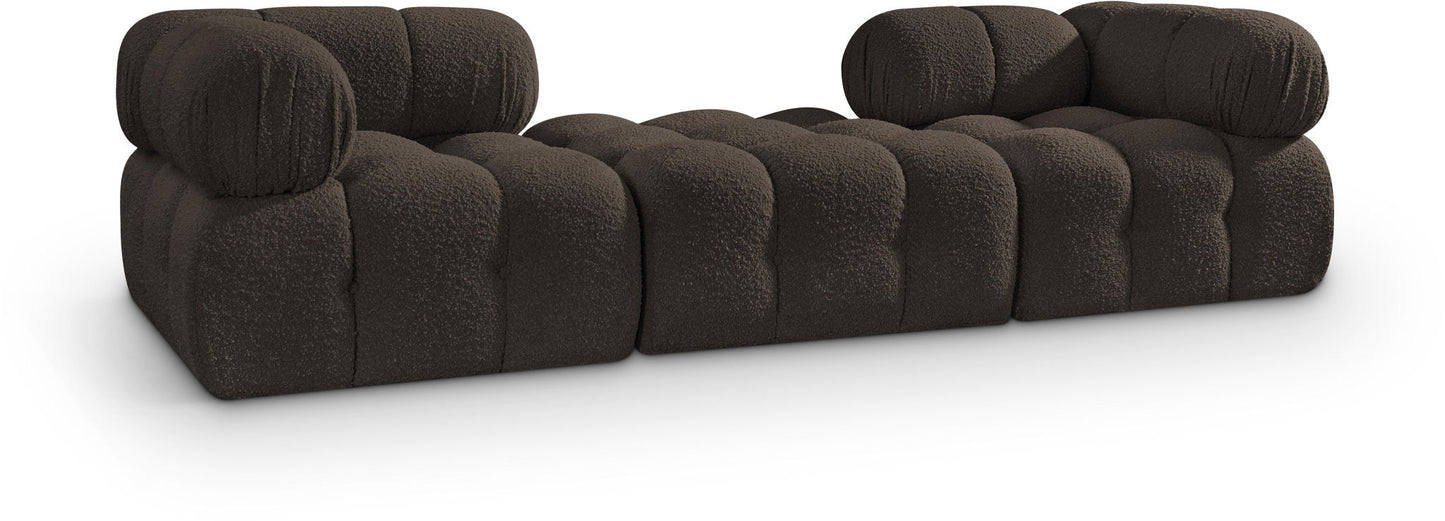 Ames - 3 Piece Boucle Modular Sofa With 1 Backless Seat