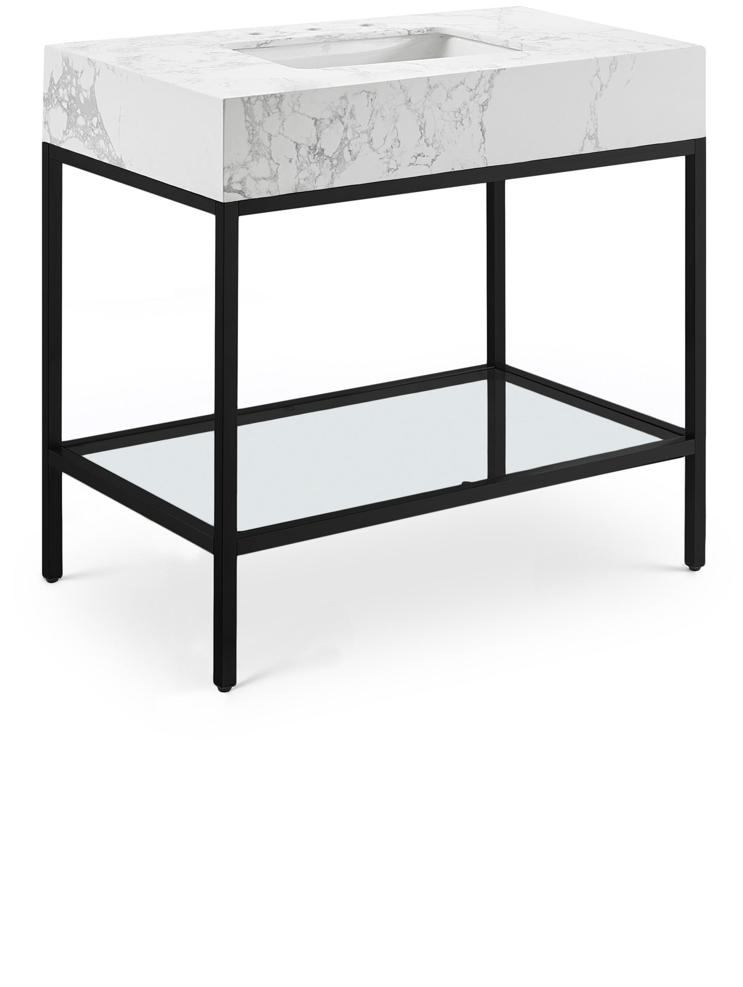 Marmo - Engineered Marble Bathroom Vanity With Black Base