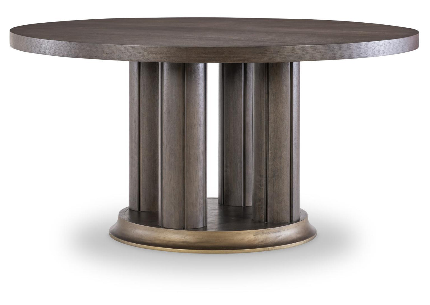 Lancia - Complete Round Dining Table - Charred Oak