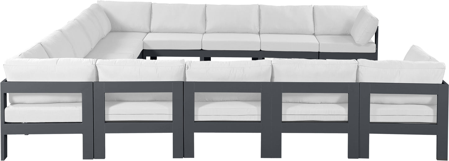 Nizuc - Outdoor Patio 13 Piece Modular Sectional With Gray Frame