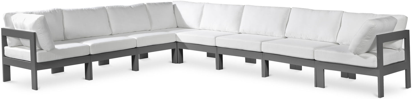 Nizuc - Outdoor Patio 8 Piece Modular Sectional With Gray Frame