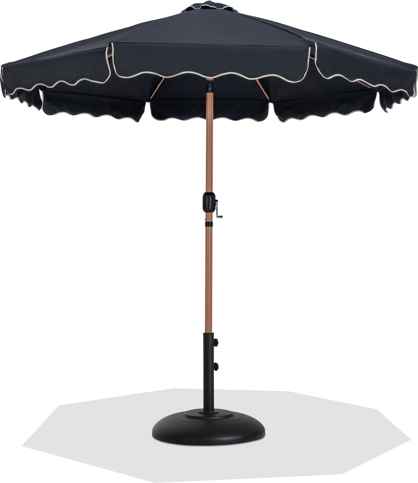 Amalfi - Patio Umbrella - Black Base / Light Brown Pole