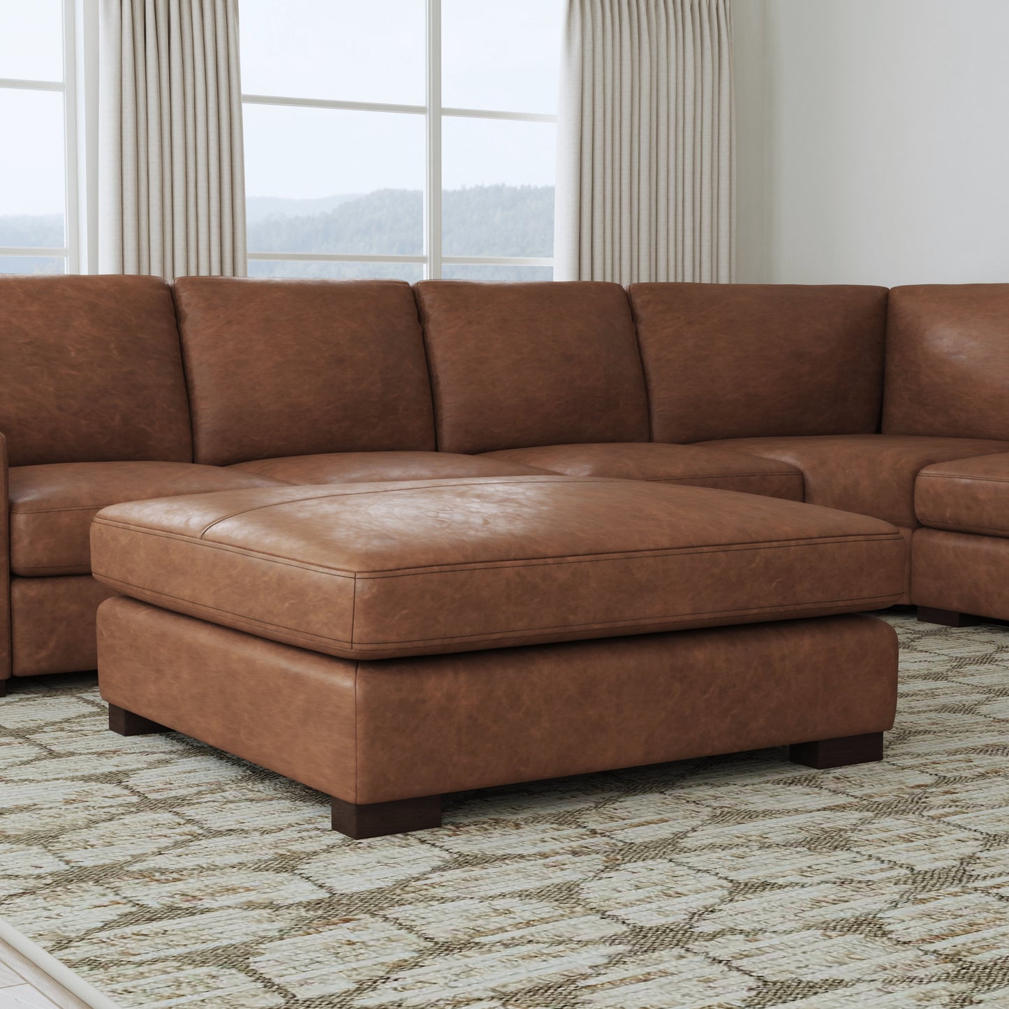 Endurance - Square Cocktail Ottoman - Chestnut