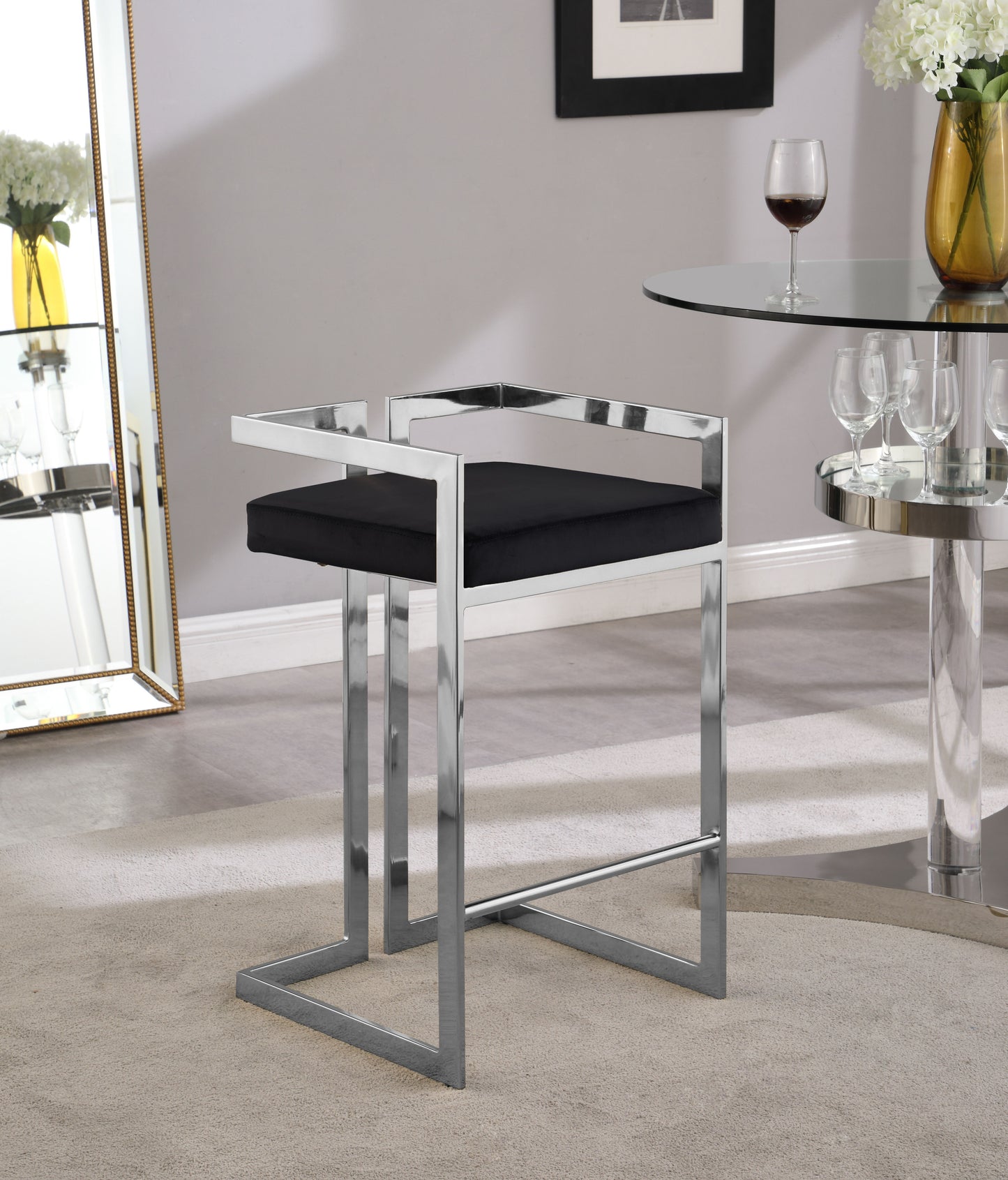 Ezra - Stool with Chrome Legs (Set of 2)