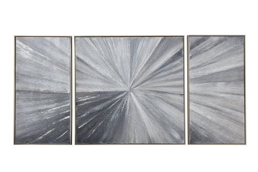 Cambric Canvas Art (Set of 3) - Dark Gray