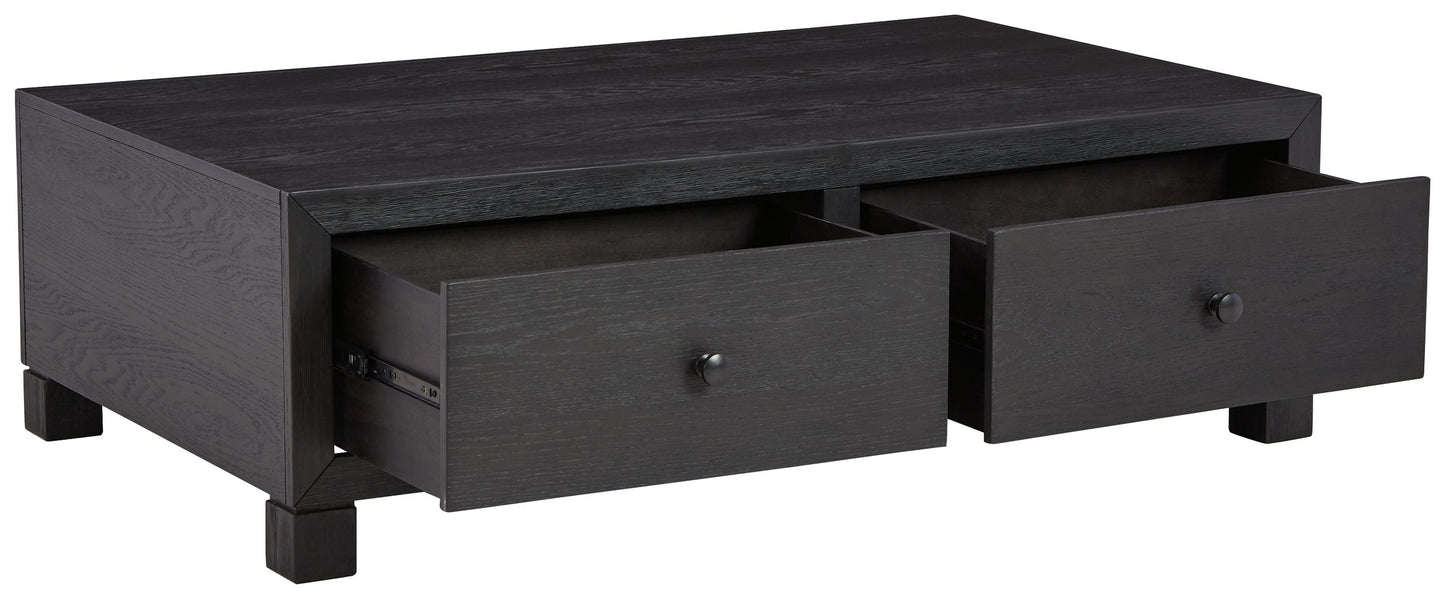 Foyland - Black - Cocktail Table with Storage