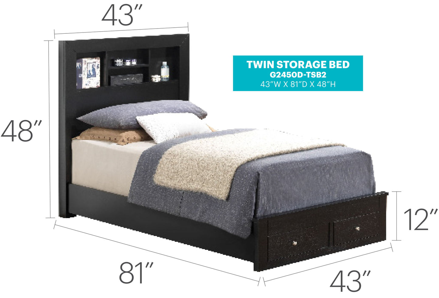 Glory Furniture - Burlington - Storage Bed
