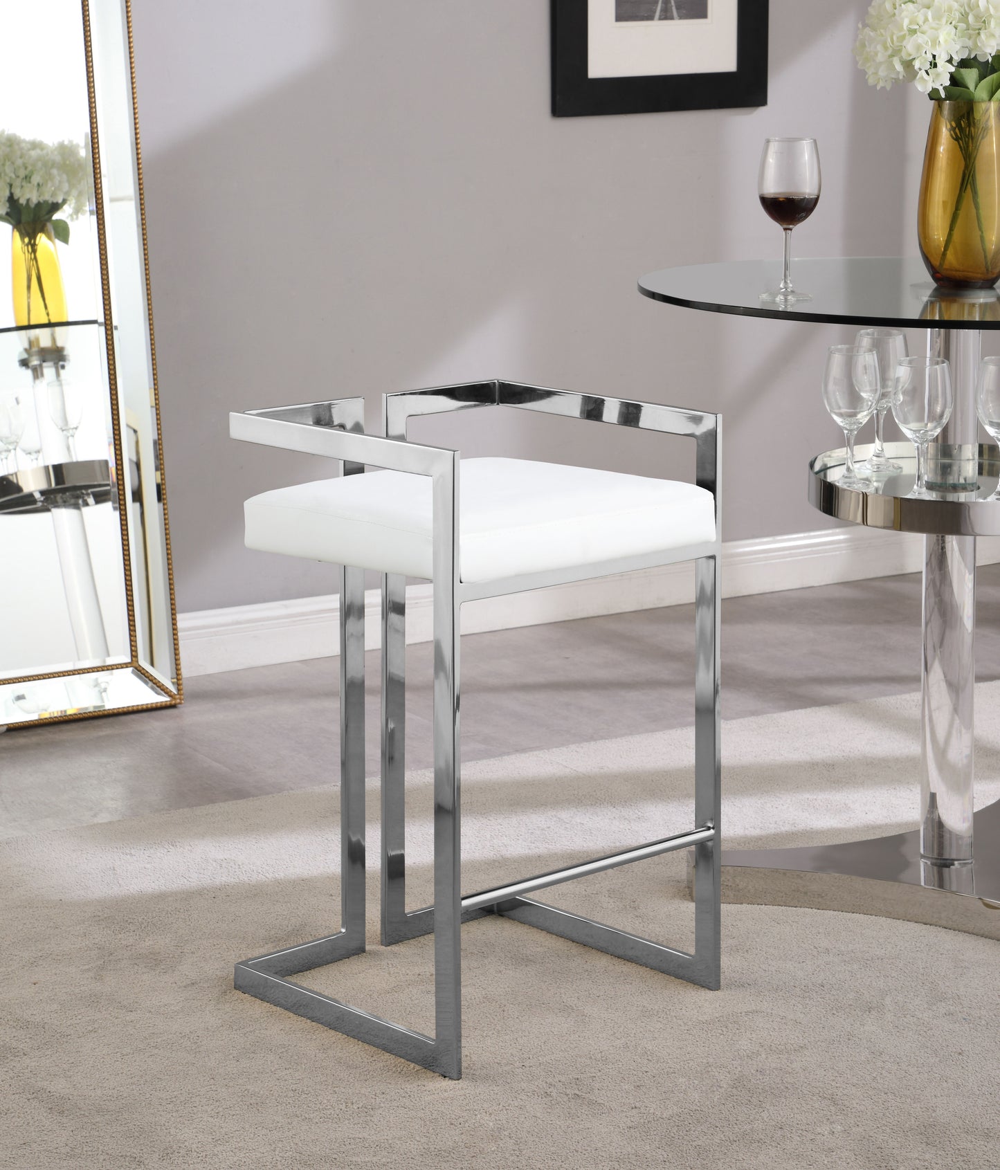 Ezra - Stool with Chrome Legs (Set of 2)