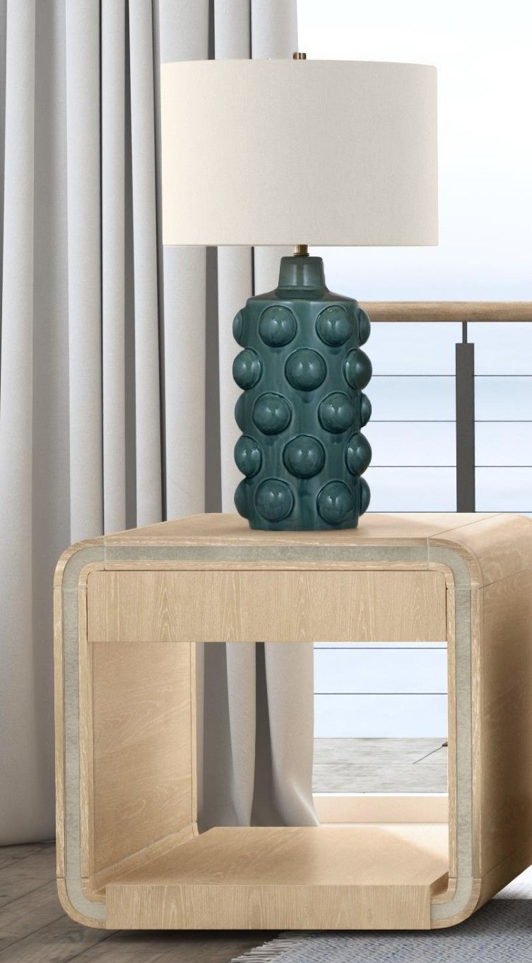 Damone - End Table - Cerused White Oak