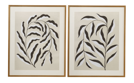 Emerging Weeds Framed Print (Set of 2) - Gray