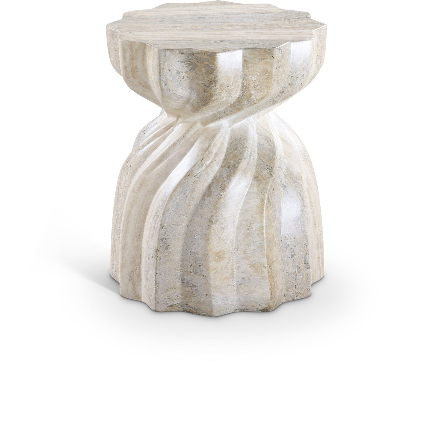 Caserta - Concrete End Table - Travertine
