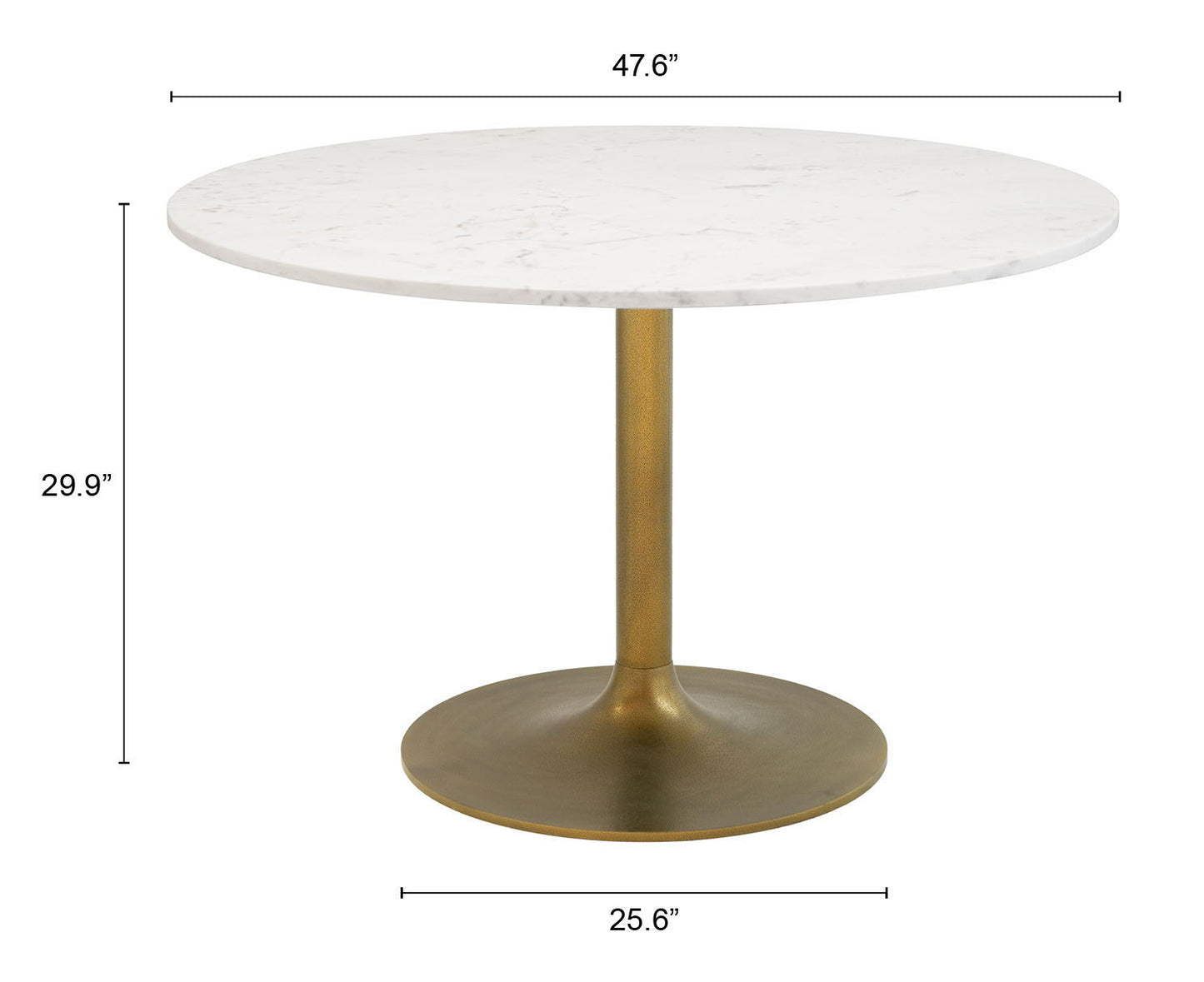 Ithaca - Dining Table - White / Gold