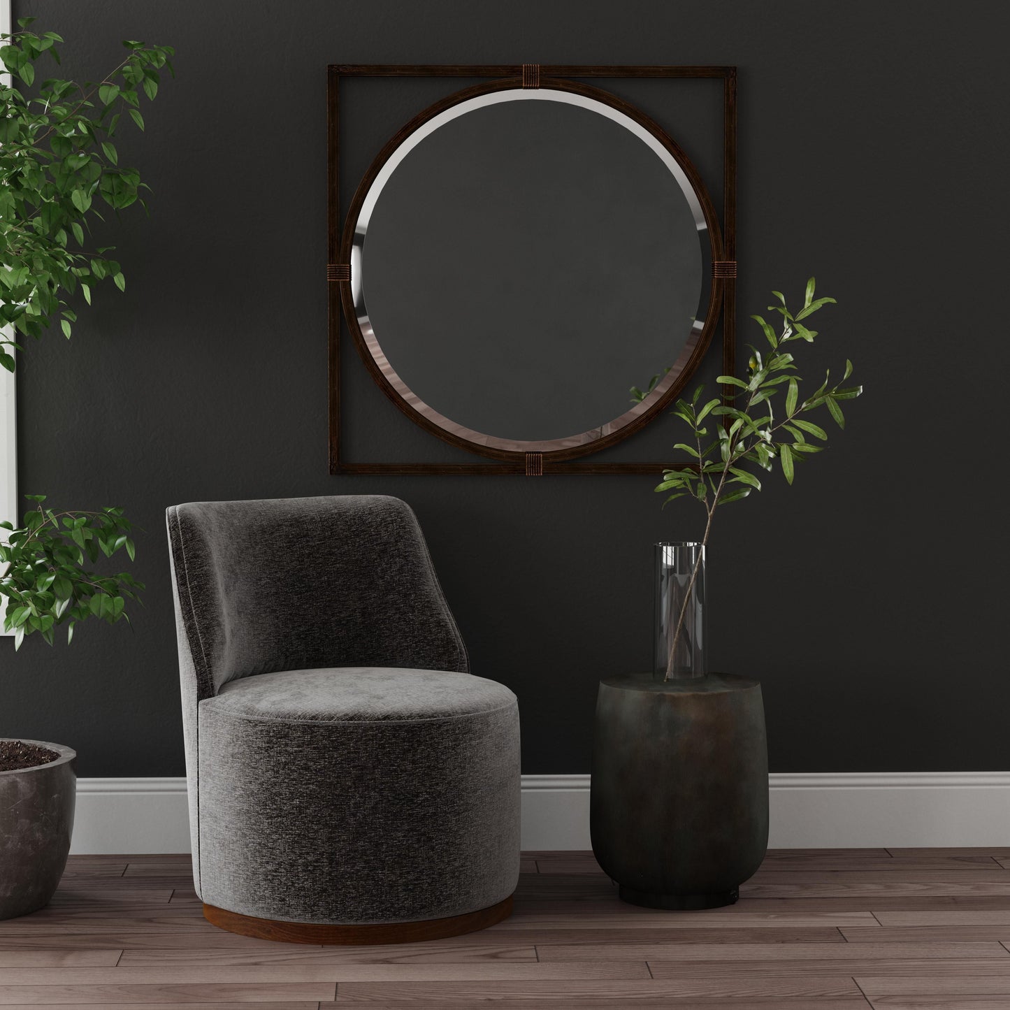 Burke - Accent Chair - Gray, Dark