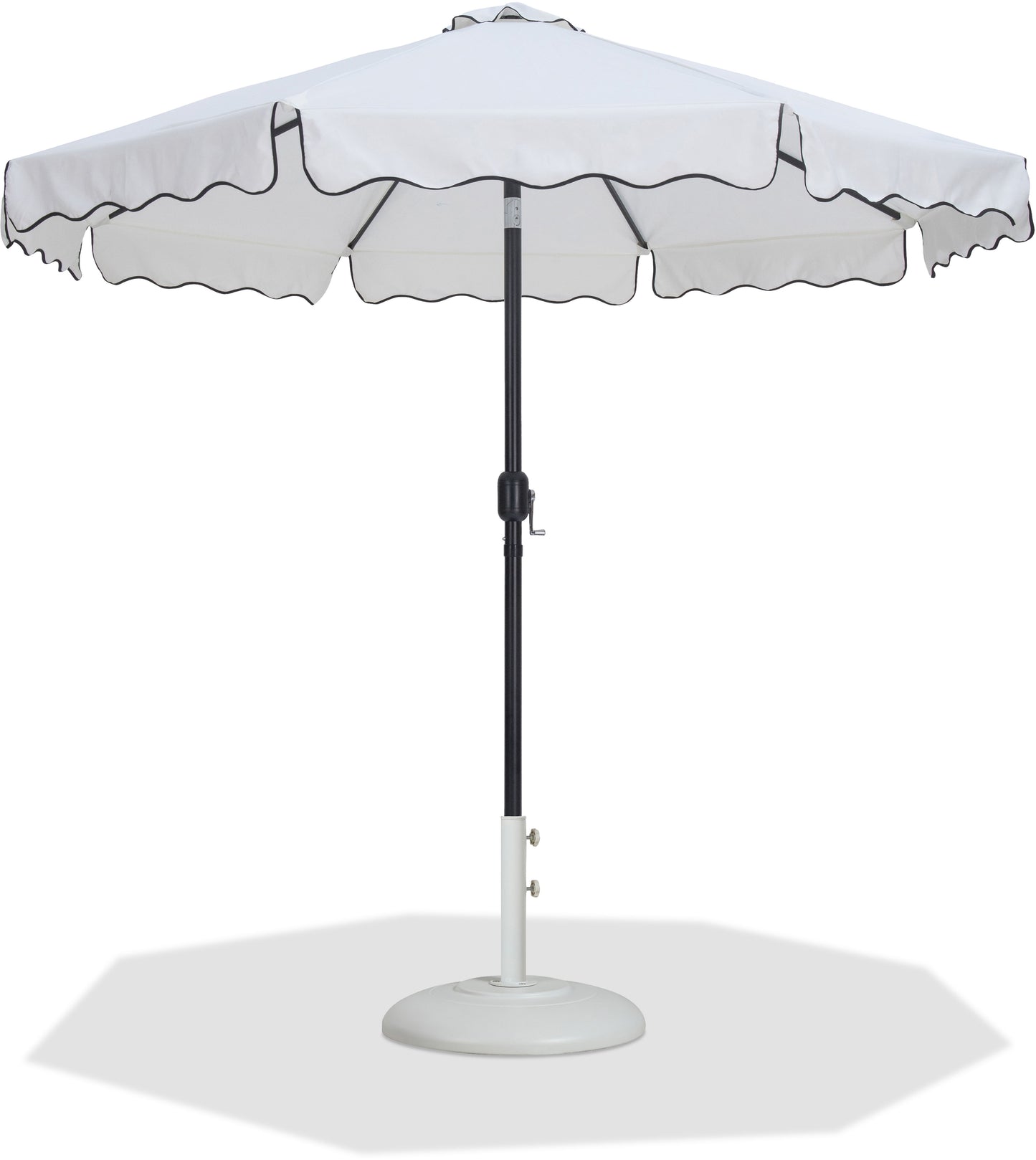 Amalfi - Patio Umbrella - White Base / Black Pole