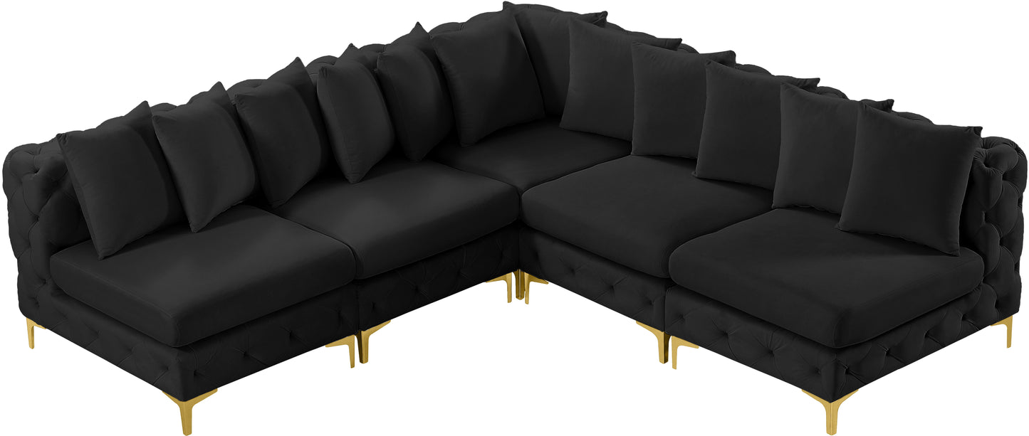 Tremblay - Modular Sectional 5 Piece - Black - Fabric - Modern & Contemporary