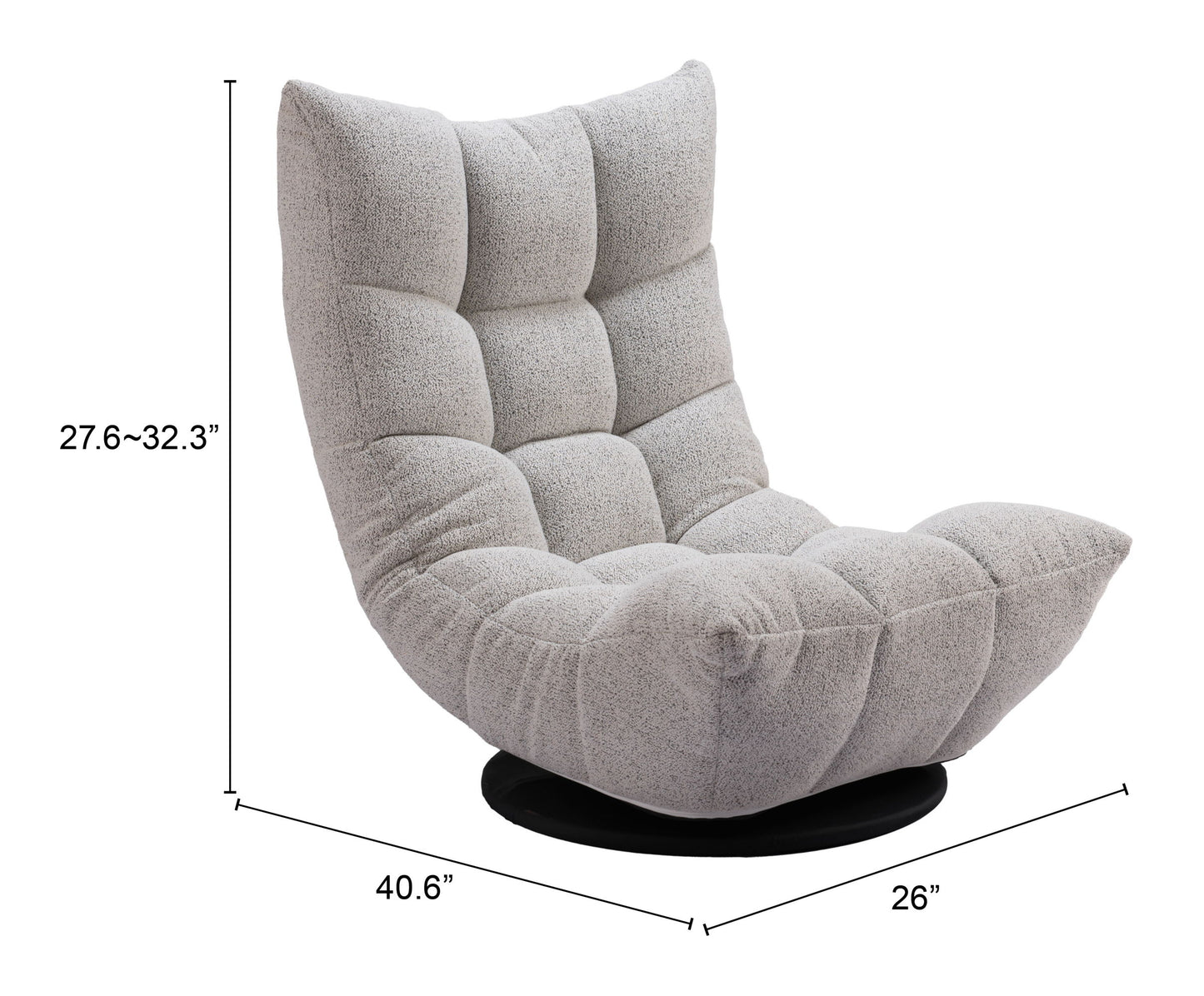 Down Go - Swivel Chair - Ash Gray