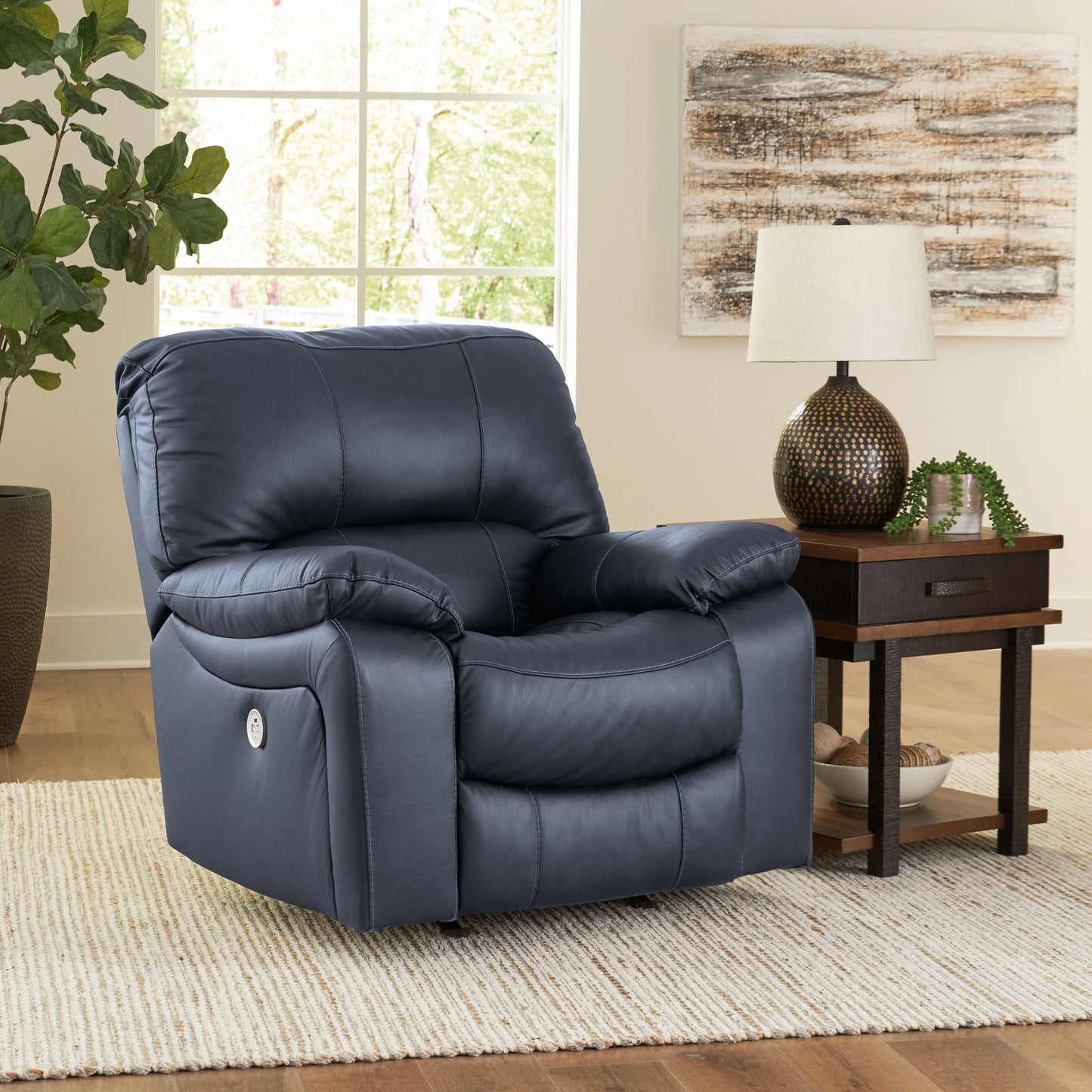 Leesworth - Ocean - 3 Pc. - Power Reclining Sofa, Power Reclining Loveseat, Power Rocker Recliner