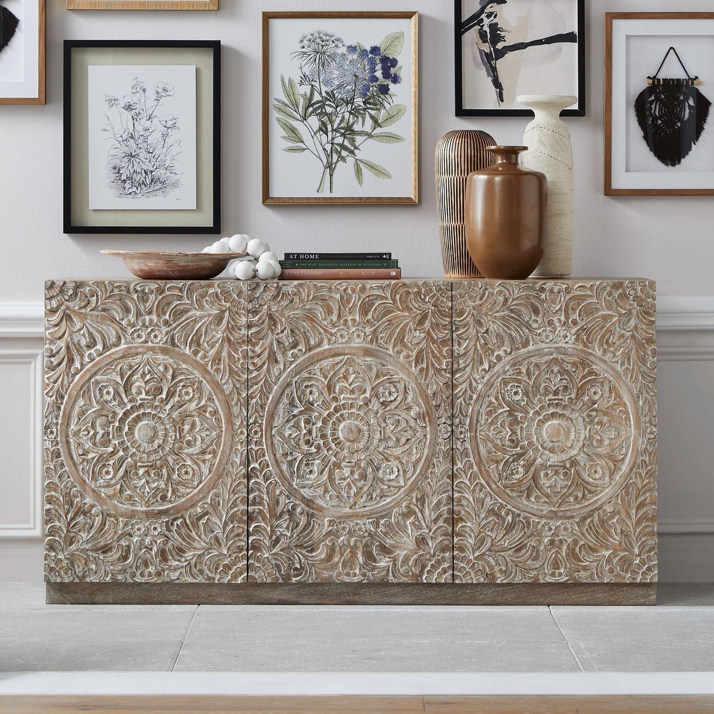 Melody - 3 Door Accent Cabinet - Brown