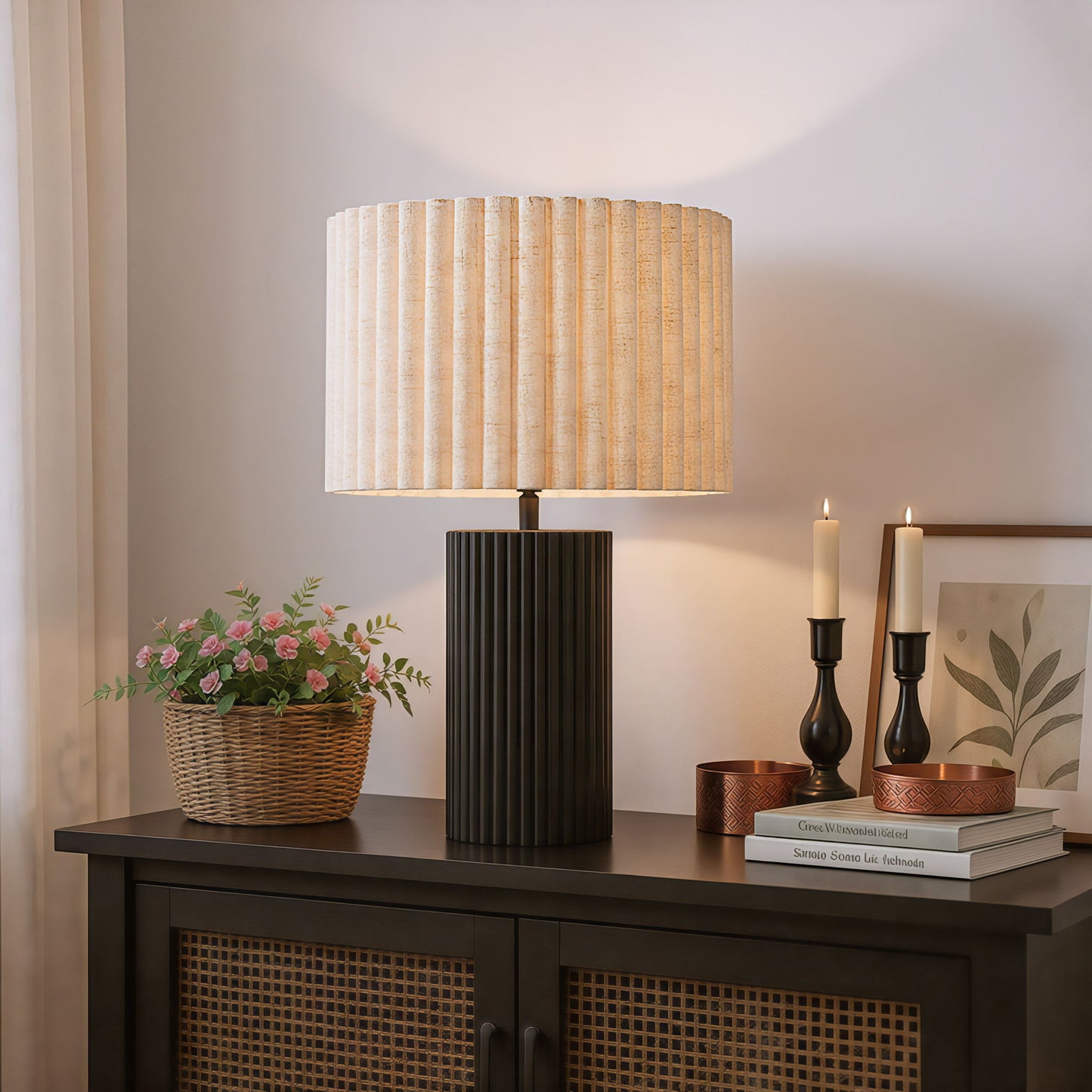 Aurora - Table Lamp - Beige & Black