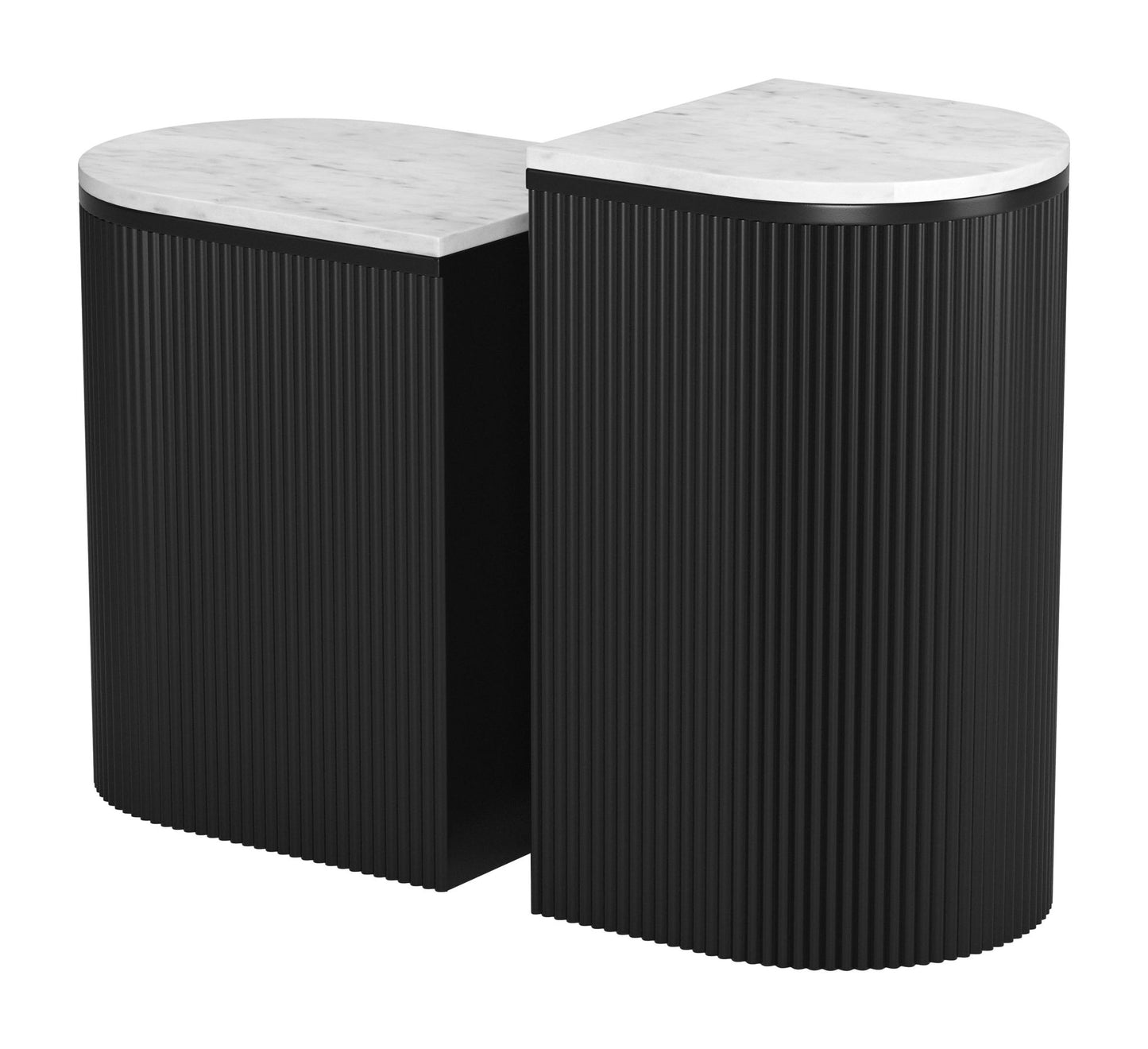 Ormara - Side Table Set - White / Black