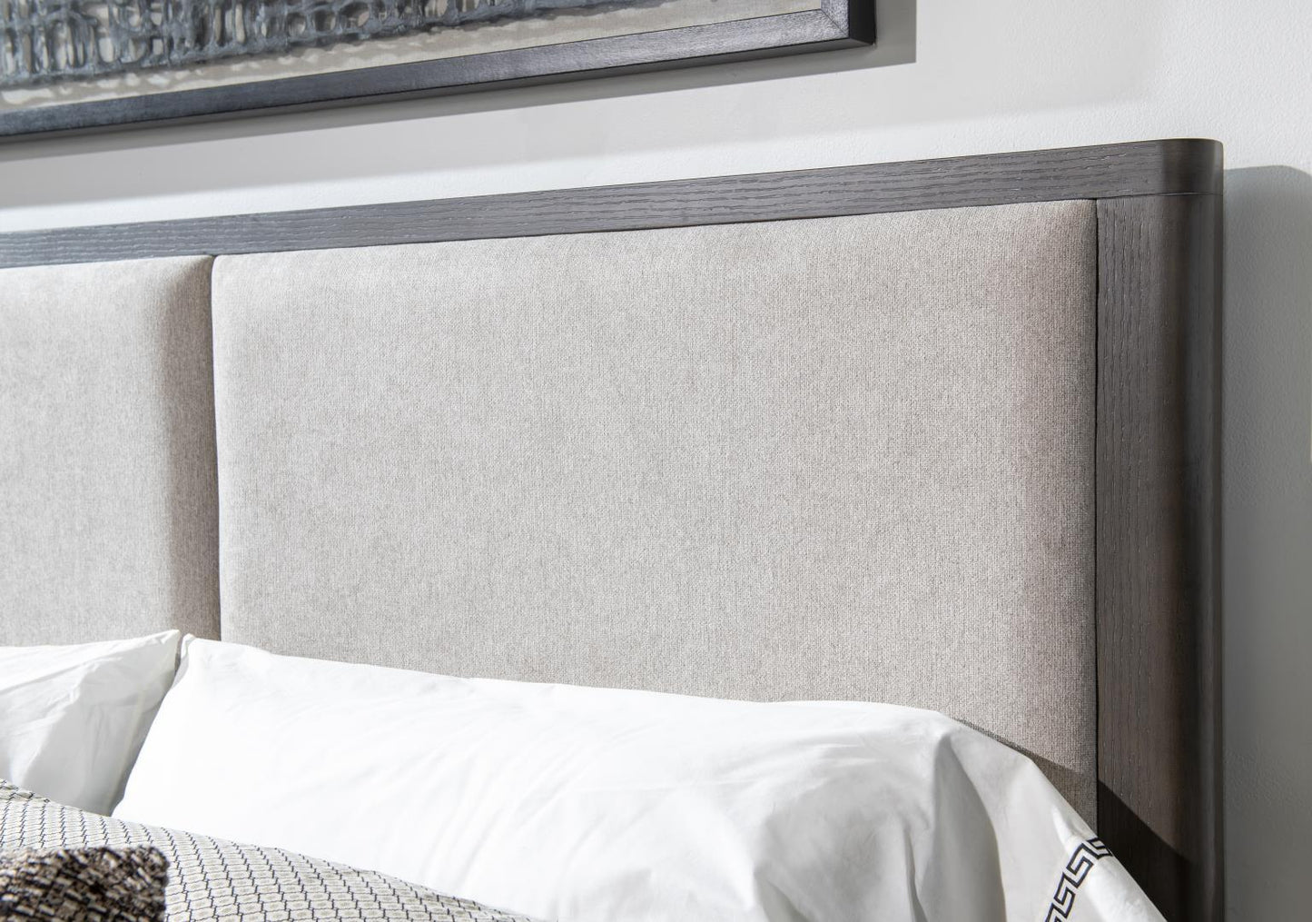 Horizons - Complete Upholstered Panel Bed - Deep Sable