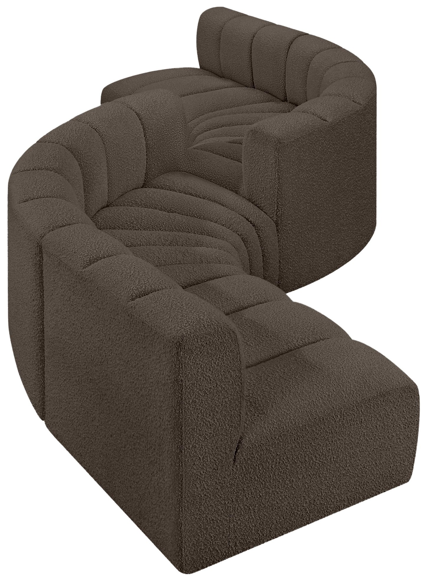 Arc - Boucle Fabric 6 Piece Modular Sofa - Black