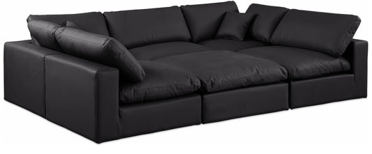 Comfy - 6 Piece Faux Leather Sectional