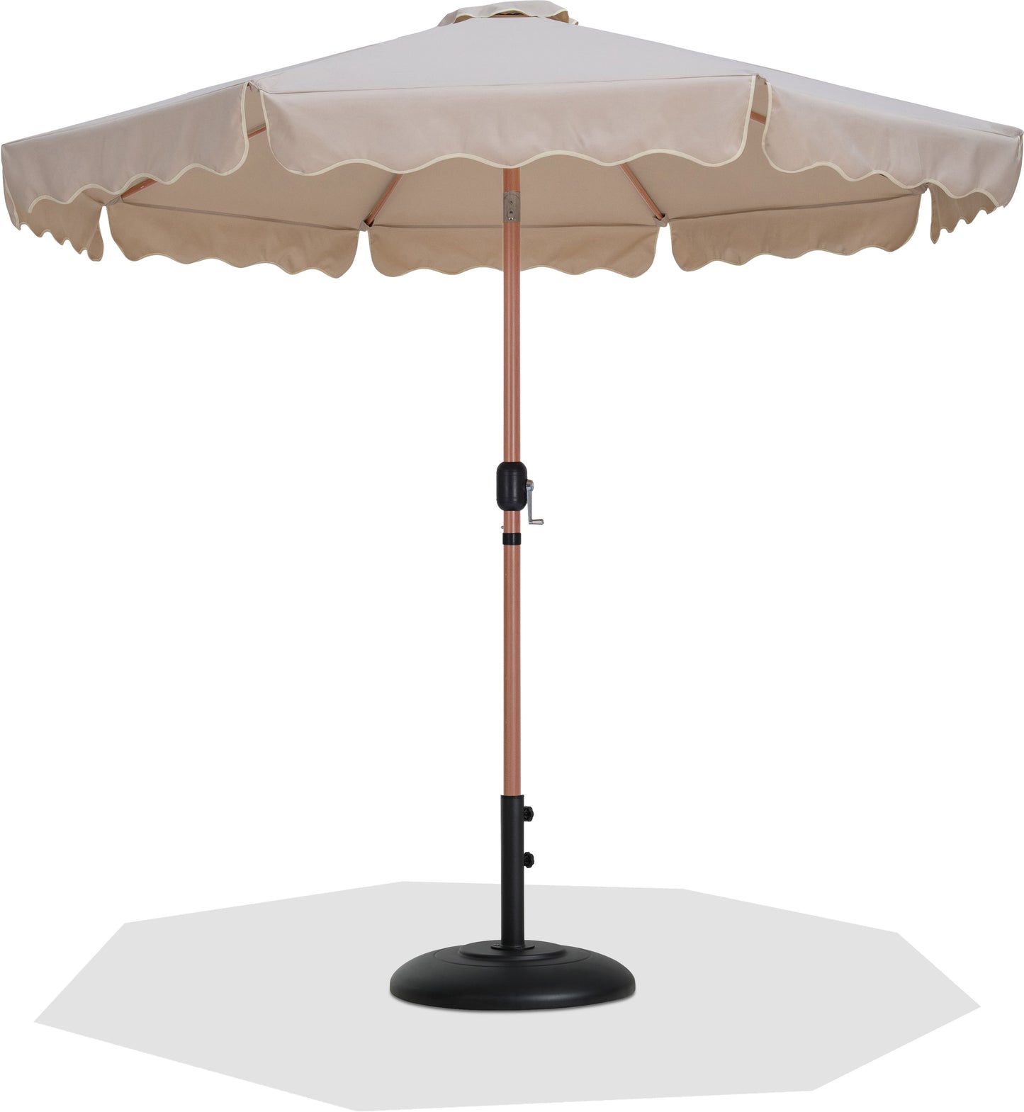 Amalfi - Patio Umbrella - Black Base / Light Brown Pole