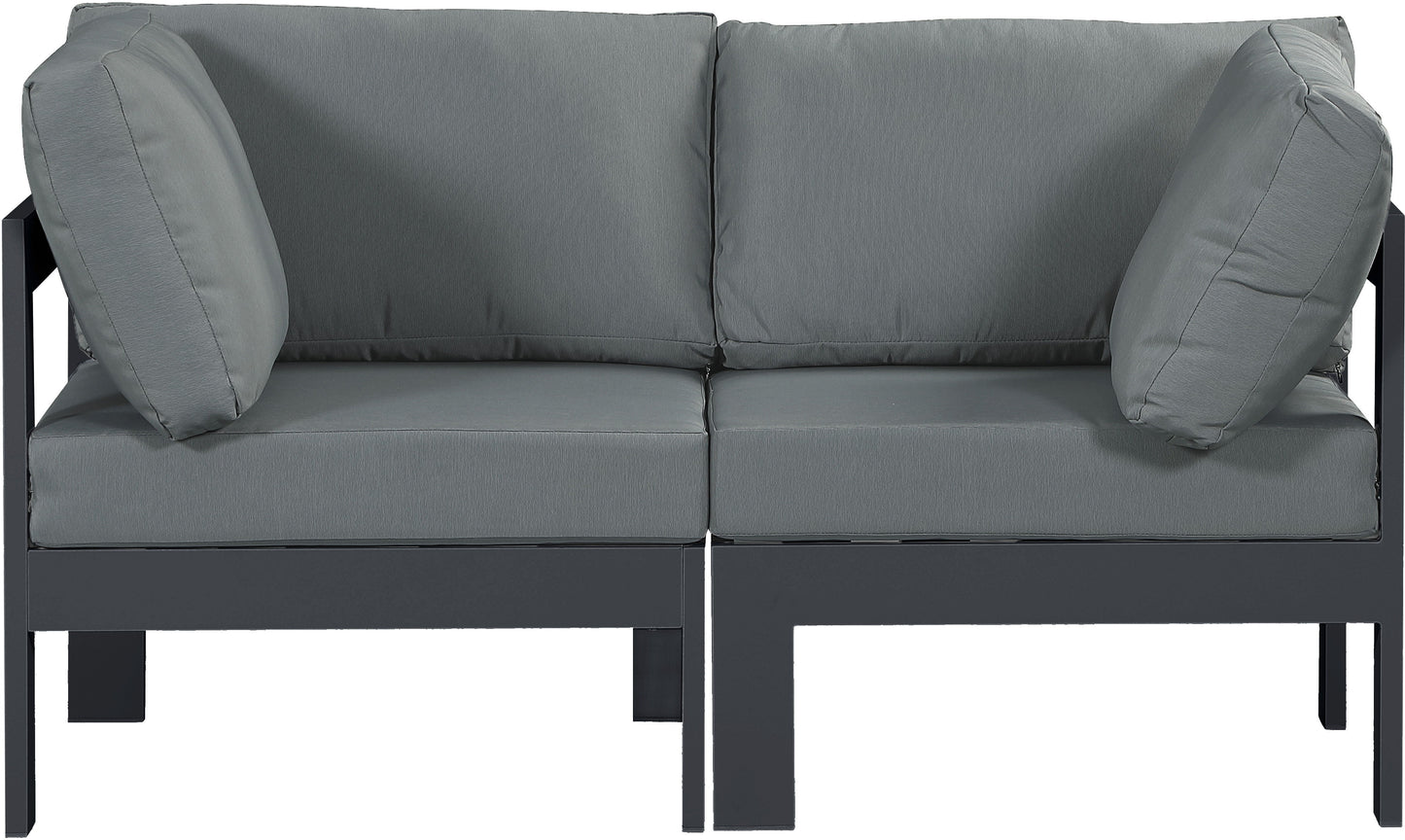 Nizuc - Outdoor Patio 2 Seat Modular Sofa With Gray Frame