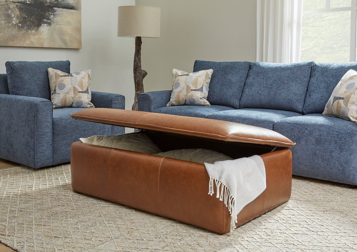 Crawford - Leather Rectangular Storage Ottoman