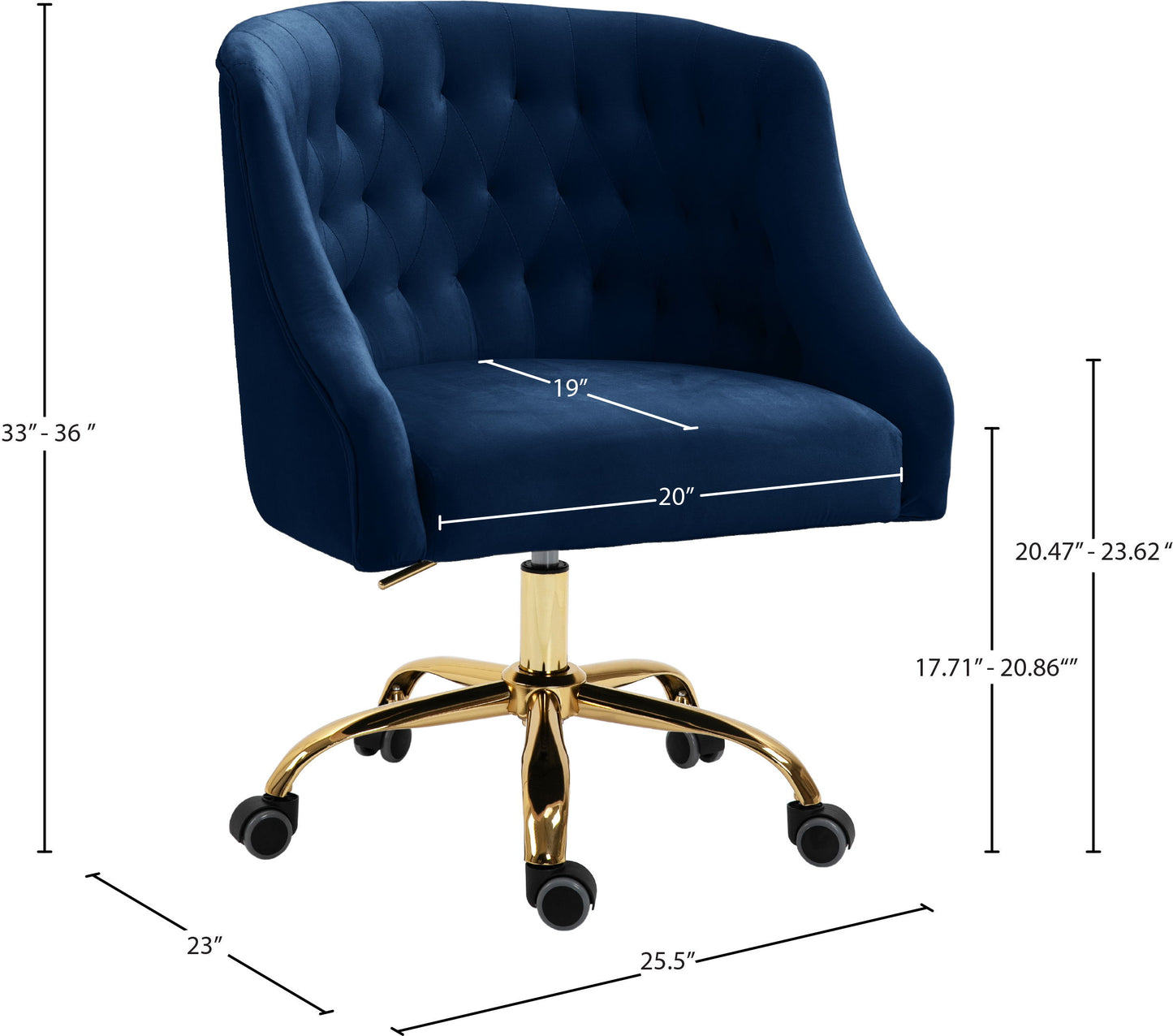 Arden - Office Chair with Gold Legs