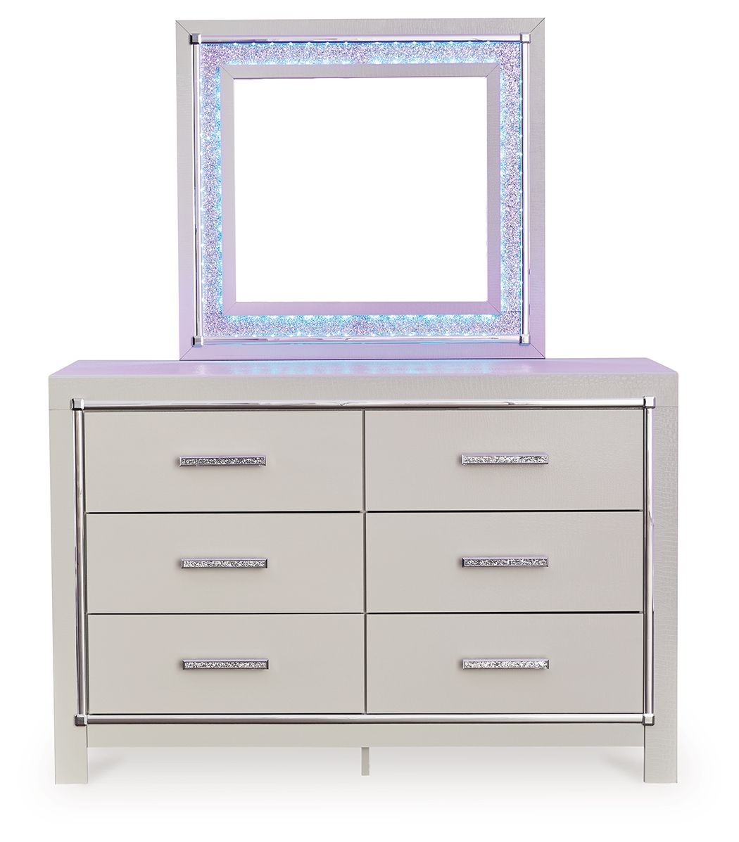 Zyniden - Dresser And Mirror - Silver
