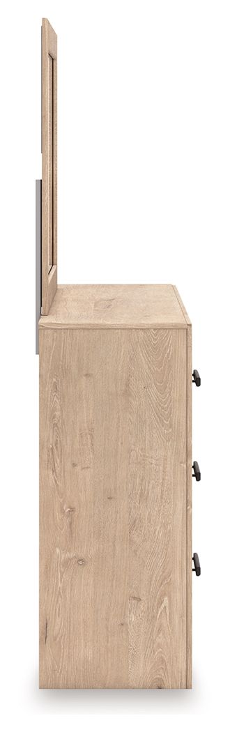 Sanginlane - Dresser and Mirror - Tan