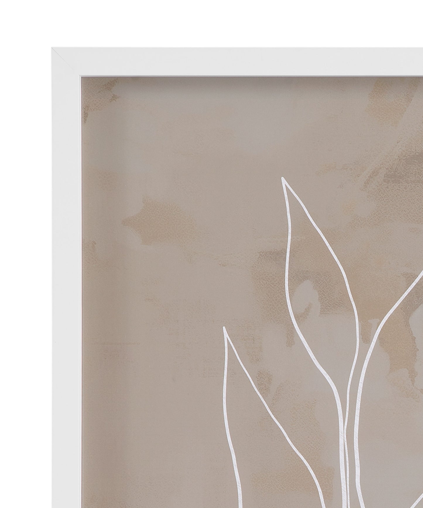 Leaf Line Art II Framed Print - Light Brown