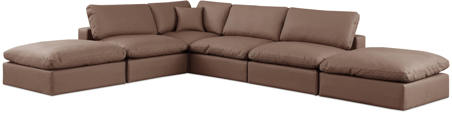 Comfy - 6 Piece Faux Leather Modular Sectional
