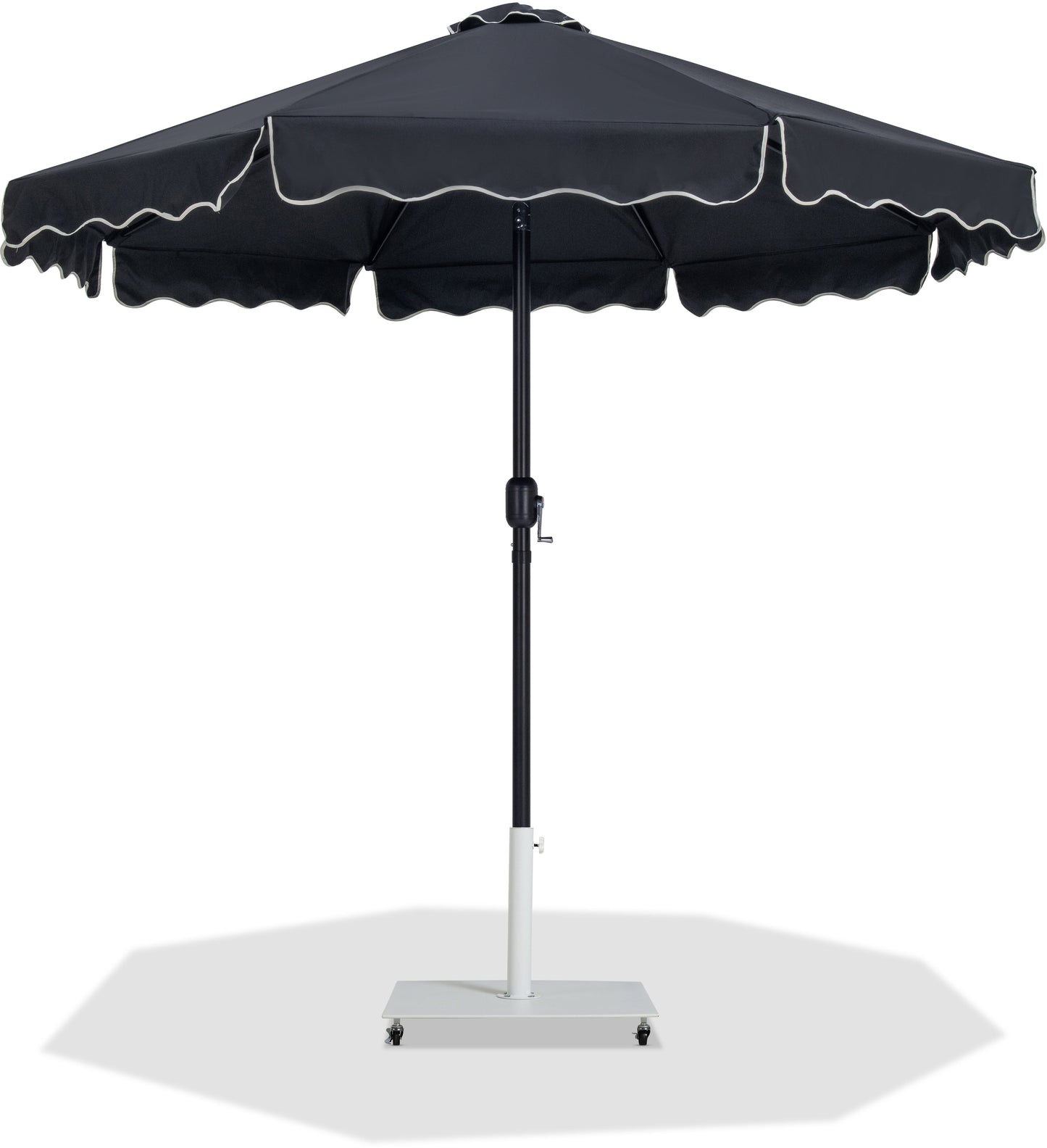 Amalfi - Aluminum Patio Umbrella - White Base / Black Pole