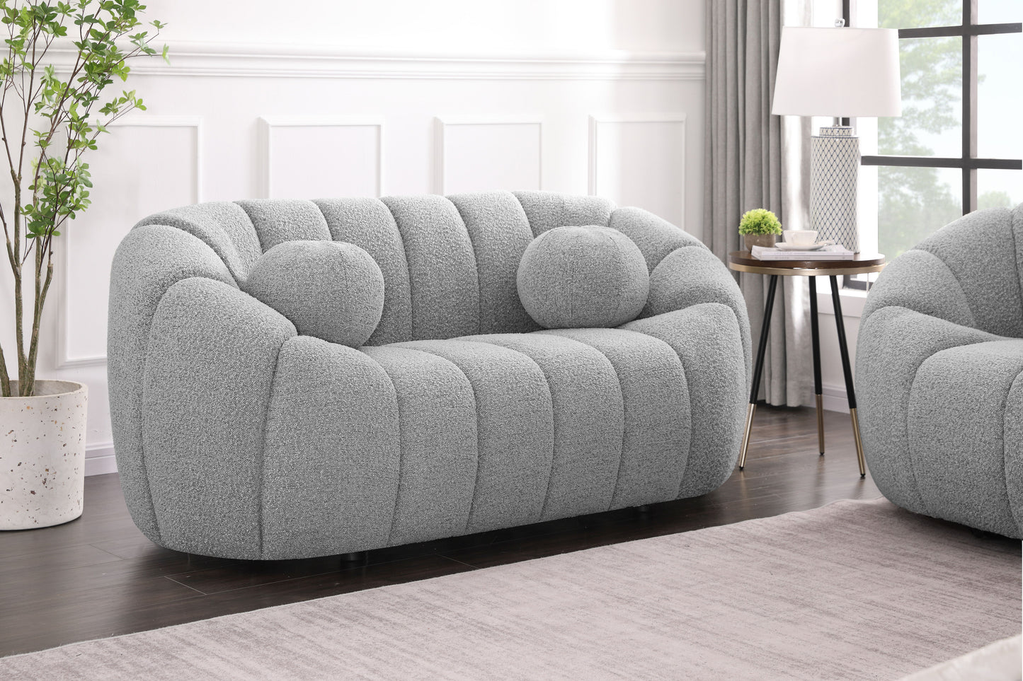 Elijah - Boucle Fabric Loveseat