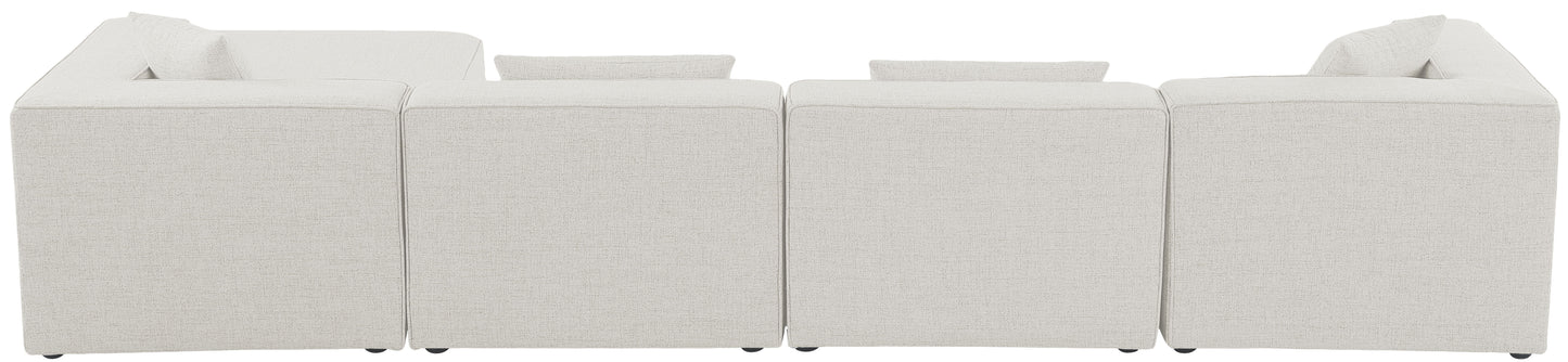 Cube - Modular Sectional 5 Piece - Cream - Fabric