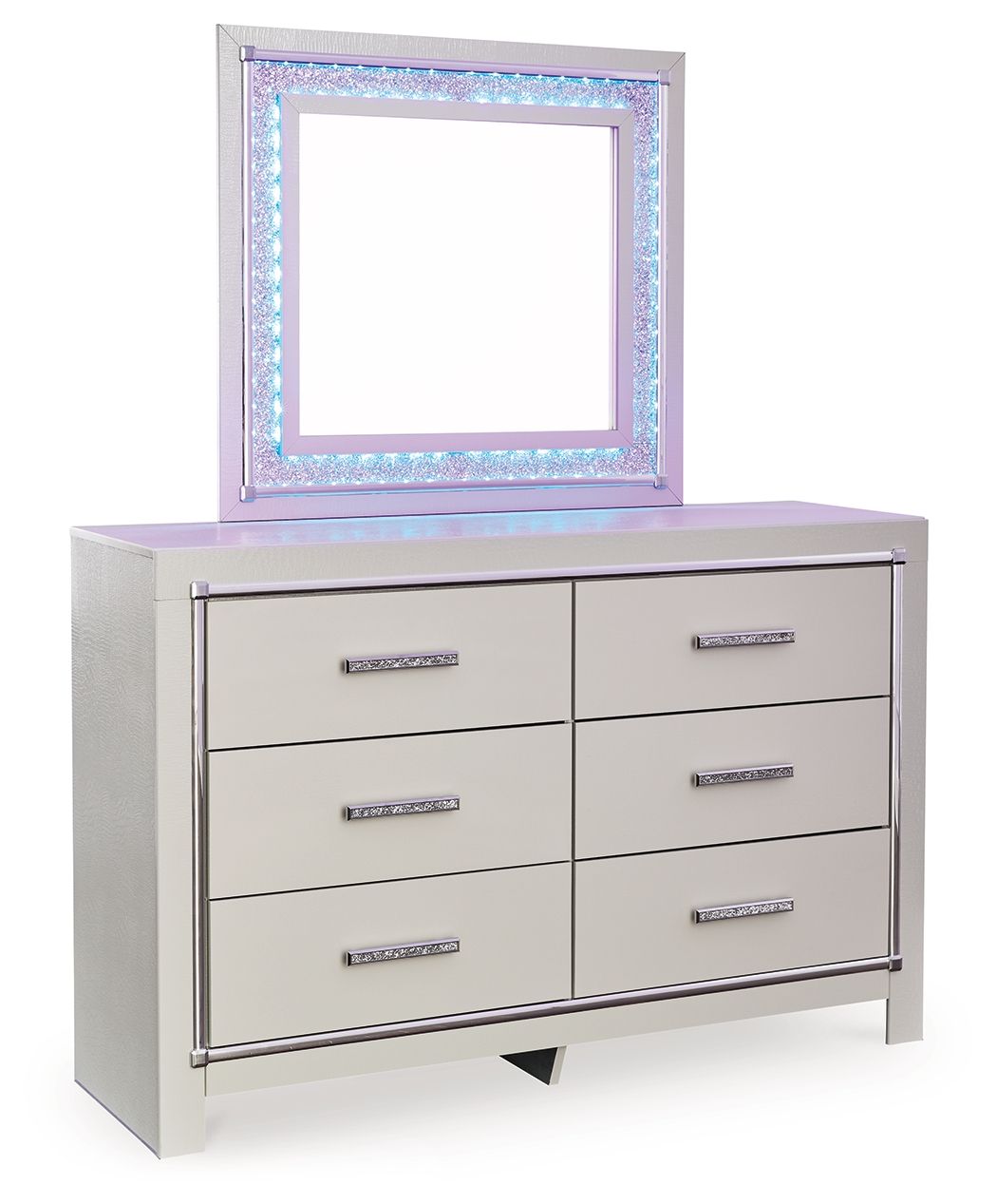 Zyniden - Dresser And Mirror - Silver