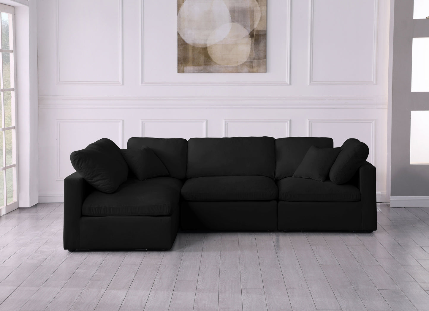 Plush - Standard Comfort Modular Sectional - Black