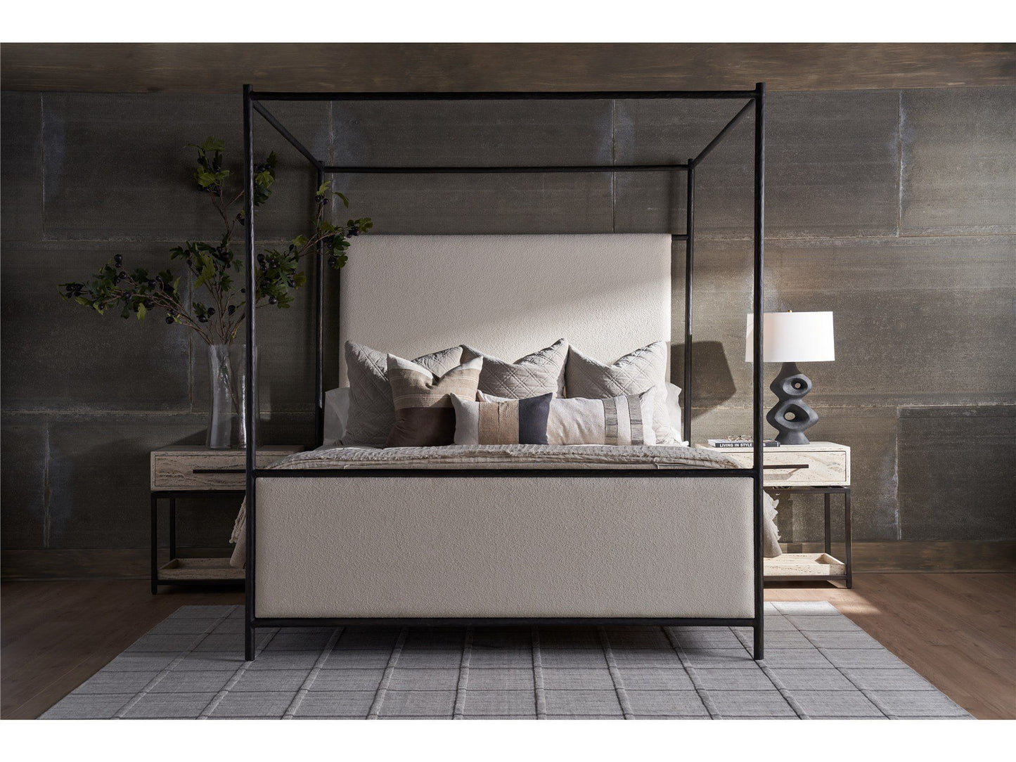 New Modern - Cascade King Canopy Bed - White