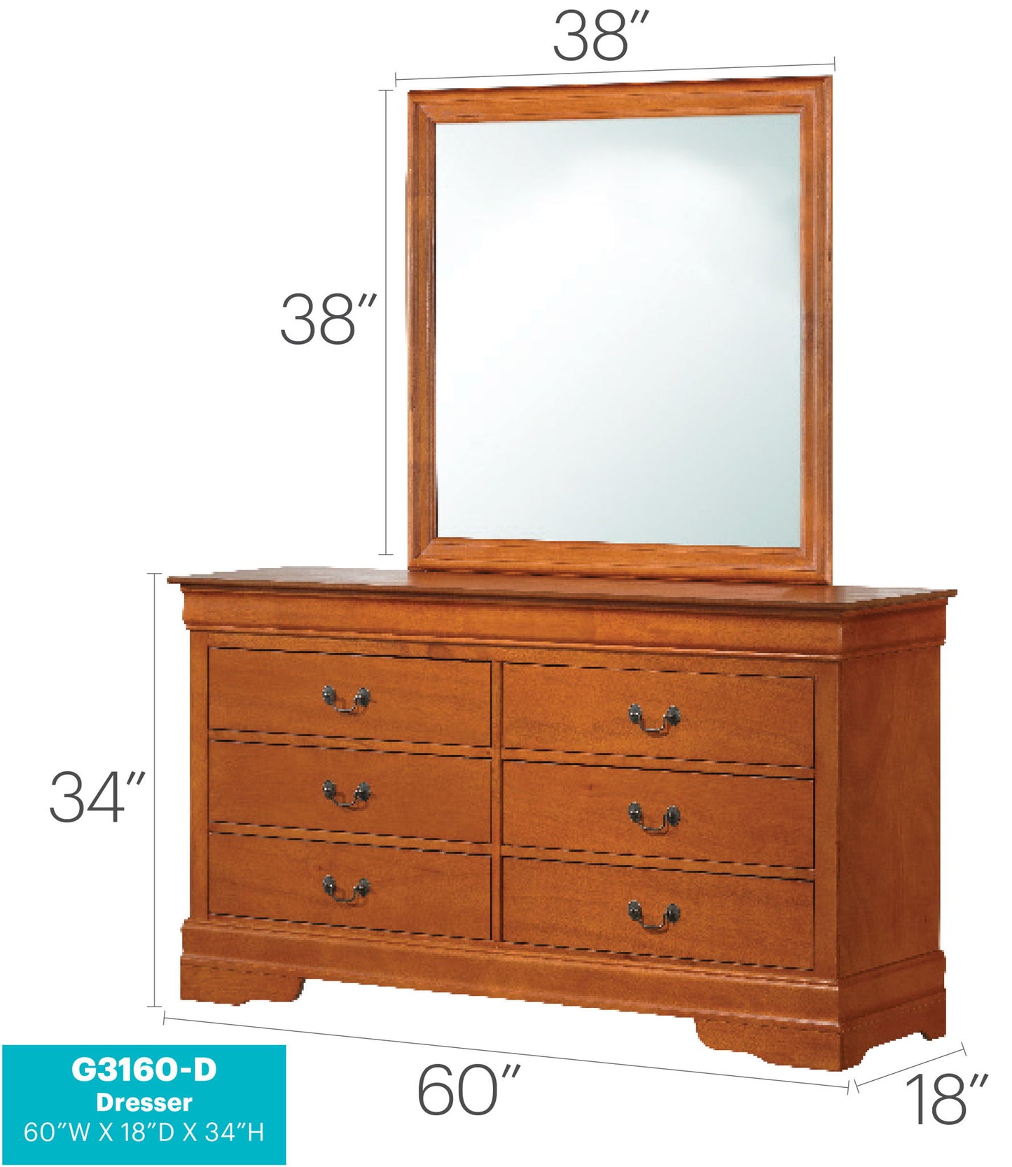 Glory Furniture - Louis Phillipe - Dresser