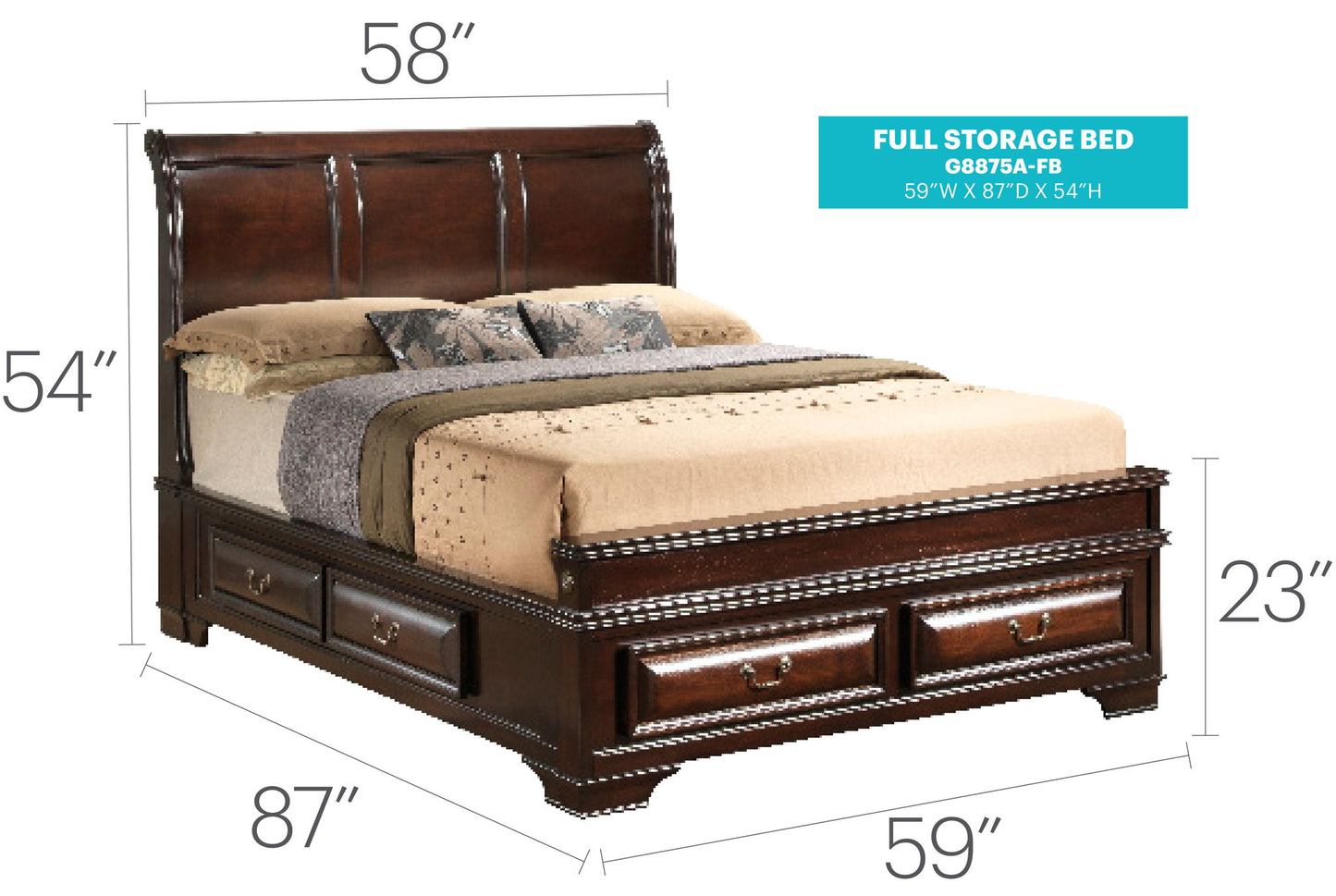 Glory Furniture - LaVita - Storage Bed