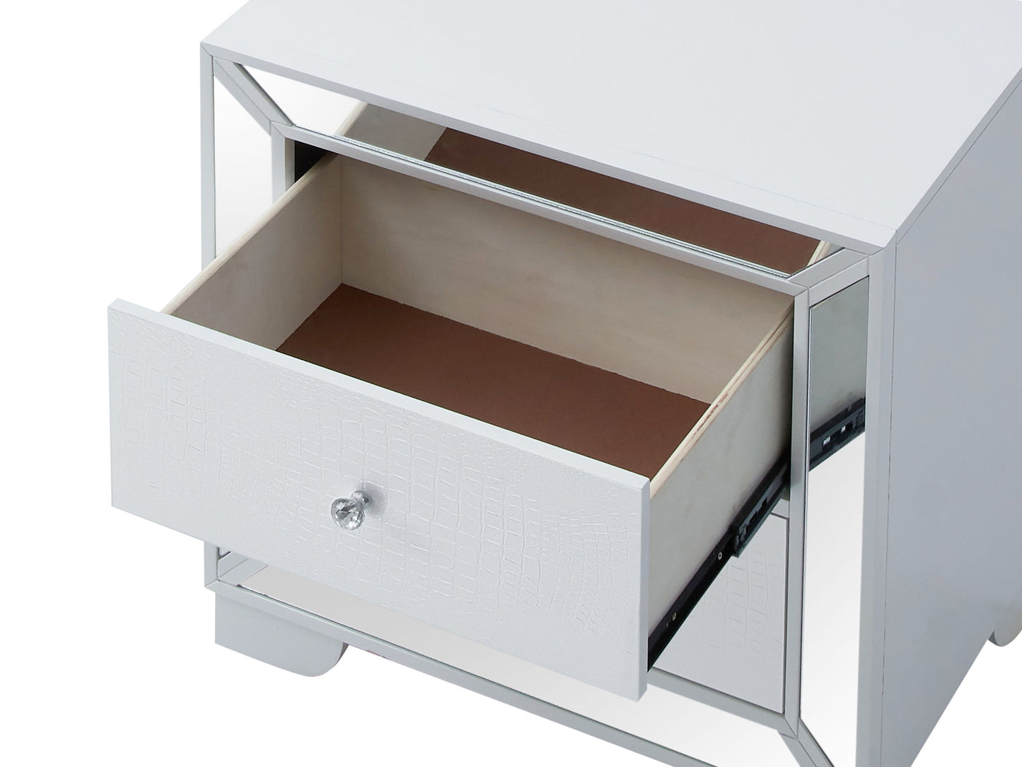 Hollywood Hills - Wooden Nightstand - Silver Champagne