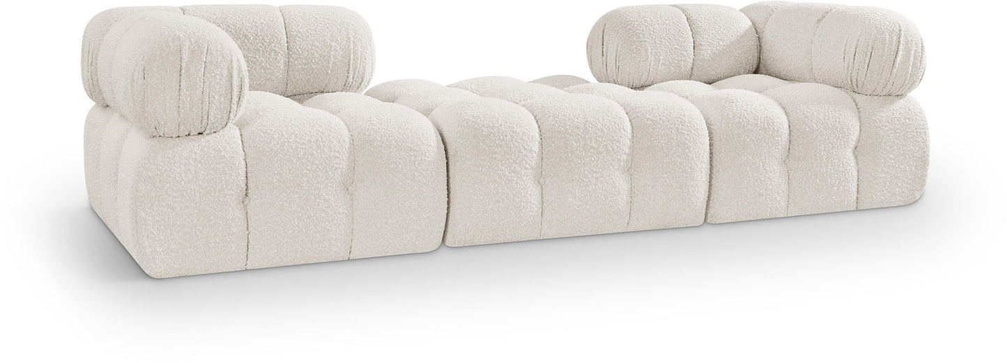 Ames - 3 Piece Boucle Modular Sofa With 1 Backless Seat