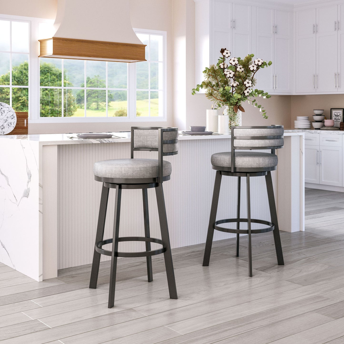 Gimsby - Swivel Barstool - Gray